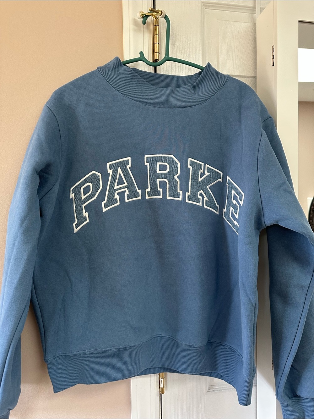 PARKE Vintage Denim Varsity Mockneck - NEW